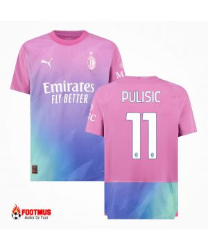 Authentique Maillot de foot Ac Milan Pulisic #11 troisième maillot extérieur 2023/24