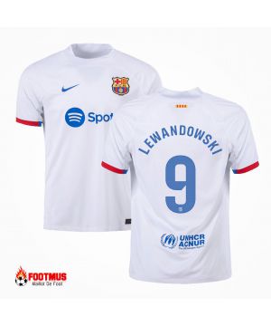 Authentique Maillot de foot de Barcelone Lewandowski #9 Maillot extérieur 2023/24