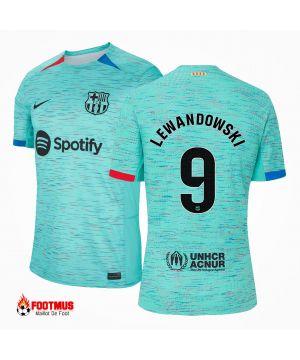 Authentique Maillot de foot de Barcelone Lewandowski #9 Troisième maillot extérieur 2023/24