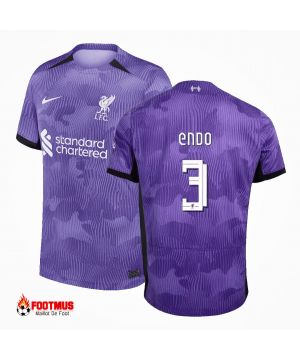 Authentique Maillot de foot de Liverpool Endo #3 troisième maillot extérieur 2023/24