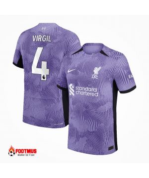 Authentique Maillot de foot de Liverpool Virgil #4 troisième maillot extérieur 2023/24