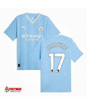 Authentique Maillot de foot de Manchester City De Bruyne #17 Maillot domicile 2023/24