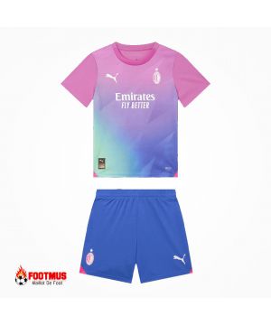 Kit de Maillot de foot Ac Milan pour enfants personnalisé troisième football à l'extérieur 2023/24