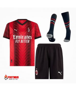 Kits complets de l'Ac Milan pour hommes, football à domicile personnalisé 2023/24