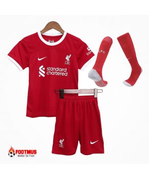 Kits complets de Liverpool pour enfants, football à domicile personnalisé 2023/24