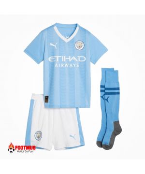 Kits complets de Manchester City pour enfants, football à domicile personnalisé 2023/24