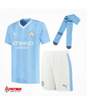 Kits complets de Manchester City pour hommes, football à domicile personnalisé 2023/24