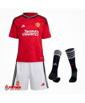 Kits complets de Manchester United pour enfants, football à domicile personnalisé 2023/24