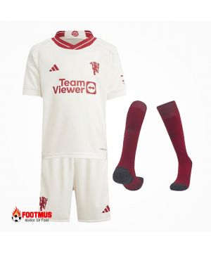 Kits complets de Manchester United pour enfants, troisième Maillot de foot personnalisé à l'extérieur 2023/24