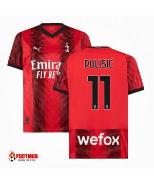 Maillot Ac Milan personnalisé Pulisic #11 Maillot de foot Domicile 2023/24