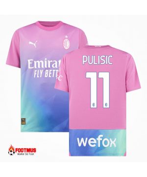 Maillot Ac Milan personnalisé Pulisic #11 Maillot de foot troisième extérieur 2023/24