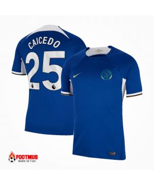 Maillot Chelsea personnalisé Caicedo #25 Maillot de foot Domicile 2023/24