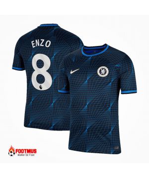 Maillot Chelsea personnalisé Enzo #8 Maillot de foot extérieur 2023/24