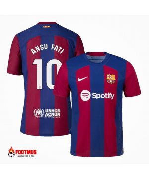 Maillot de Barcelone Ansu Fati #10 Maillot de foot personnalisé à domicile 2023/24