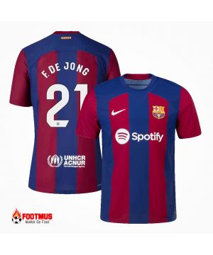 Maillot de Barcelone F. De Jong #21 Maillot de foot personnalisé domicile 2023/24