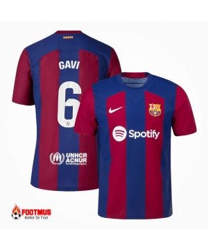 Maillot de Barcelone Gavi #6 Maillot de foot personnalisé domicile 2023/24