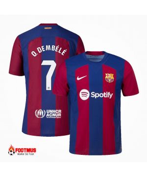 Maillot de Barcelone O.dembÉlÉ #7 Maillot de foot personnalisé domicile 2023/24