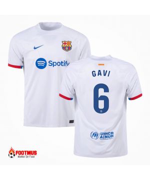 Maillot de Barcelone personnalisé Gavi #6 Maillot de foot extérieur 2023/24