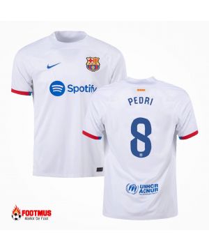 Maillot de Barcelone personnalisé Pedri #8 Maillot de foot extérieur 2023/24