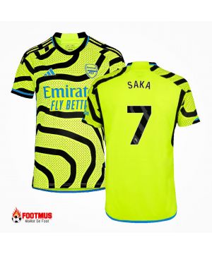 Maillot de foot authentique d'Arsenal Saka #7 Maillot extérieur 2023/24