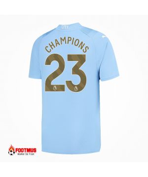 Maillot de foot Manchester City Champions #23 personnalisé domicile 2023/24