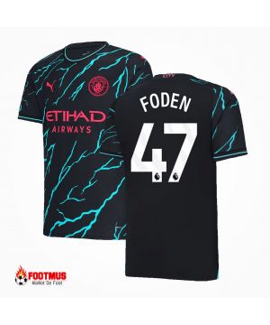 Maillot de foot Manchester City personnalisé Foden #47 troisième extérieur 2023/24