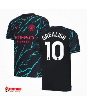 Maillot de foot Manchester City personnalisé Grealish #10 troisième extérieur 2023/24