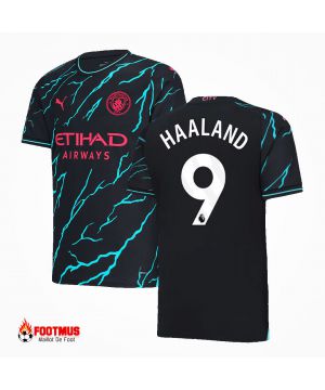 Maillot de foot Manchester City personnalisé Haaland #9 troisième extérieur 2023/24