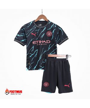 Maillot de foot Manchester City pour enfants personnalisé troisième kits de football à l'extérieur 2023/24