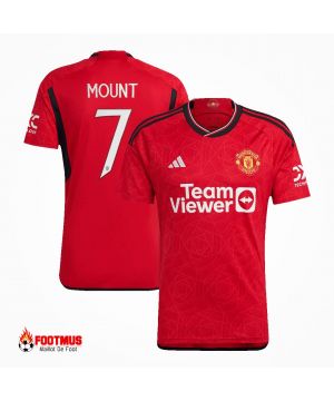 Maillot de foot Manchester United personnalisé Mount #7 Domicile 2023/24