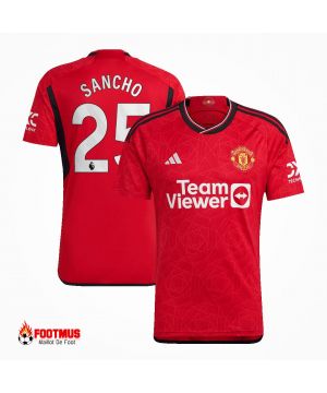 Maillot de foot Manchester United personnalisé Sancho #25 domicile 2023/24