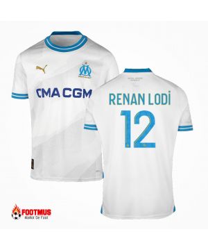 Maillot de Marseille personnalisé Renan Lodi #12 Maillot de foot Domicile 2023/24