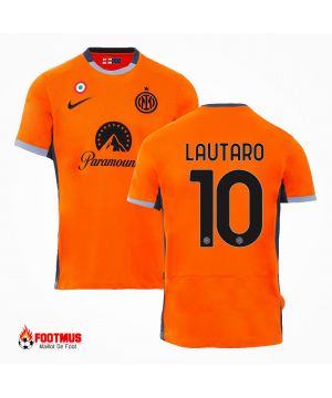 Maillot Inter Milan Lautaro #10 Maillot de foot Troisième Extérieur 2023/24