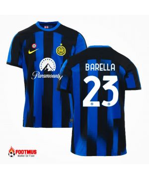 Maillot Inter Milan personnalisé Barella #23 Maillot de foot Domicile 2023/24