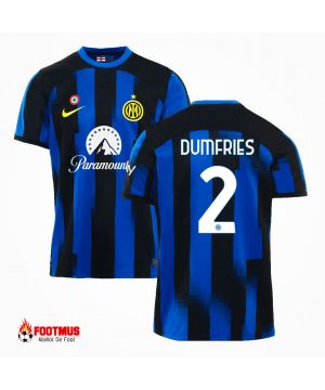 Maillot Inter Milan personnalisé Dumfries #2 Maillot de foot Domicile 2023/24