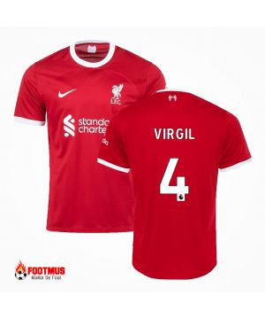 Maillot Liverpool personnalisé Virgil #4 Maillot de foot Domicile 2023/24