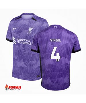 Maillot Liverpool personnalisé Virgil #4 Maillot de foot Troisième extérieur 2023/24