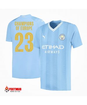 Maillot Manchester City Champions d'Europe #23 Maillot de foot personnalisé domicile 2023/24