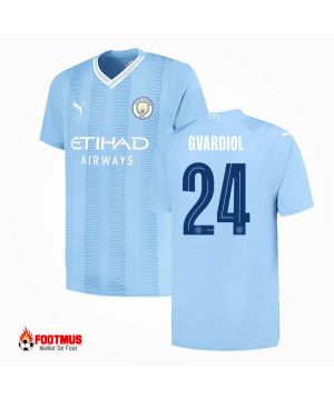 Maillot Manchester City personnalisé Gvardiol #24 Maillot de foot Domicile 2023/24