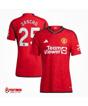 Maillot Manchester United Sancho #25 Maillot de foot personnalisé domicile 2023/24