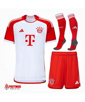 Maillots complets du Bayern Munich pour enfants, football à domicile personnalisé 2023/24