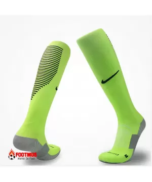 Chaussettes d'équipe antidérapantes en coton pour hommes Pro Vert fluo