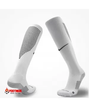 Chaussettes de football antidérapantes en coton pour hommes Pro Team Blanc