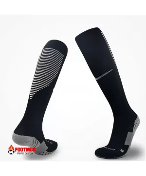 Chaussettes de football antidérapantes en coton pour hommes Pro Team Noir