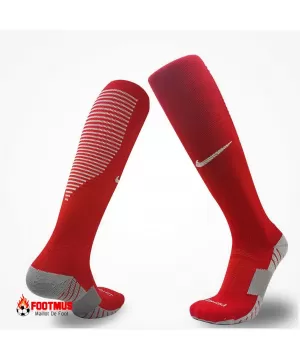 Chaussettes de football antidérapantes en coton pour hommes Pro Team Rouge