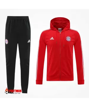 Ensemble d'entraînement à capuche Bayern Munich veste + pantalon Rouge 2022/23