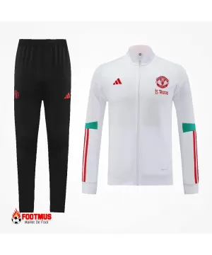 Ensemble d'entraînement Manchester United veste + pantalon Blanc 2023/24