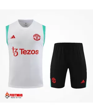 Ensemble d'entraînement sans manches haut + short Manchester United 2023/24