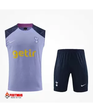 Ensemble d'entraînement sans manches Tottenham Hotspur haut + short Violet 2023/24