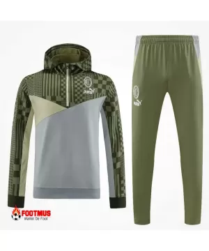 Ensemble sweat à capuche zippé AC Milan haut + pantalon vert 2023/24